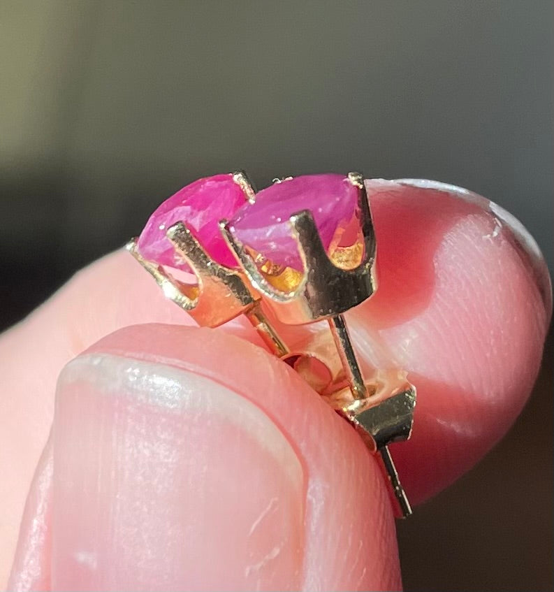 Ruby Studs .6ctw 14ky