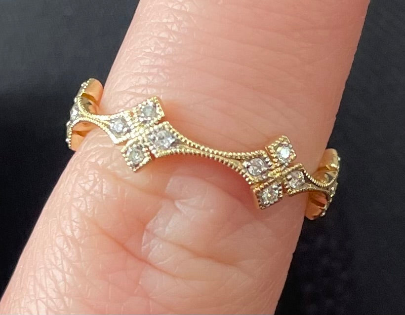 14kyg Gabriel & Co. Millgrain Diamond Band