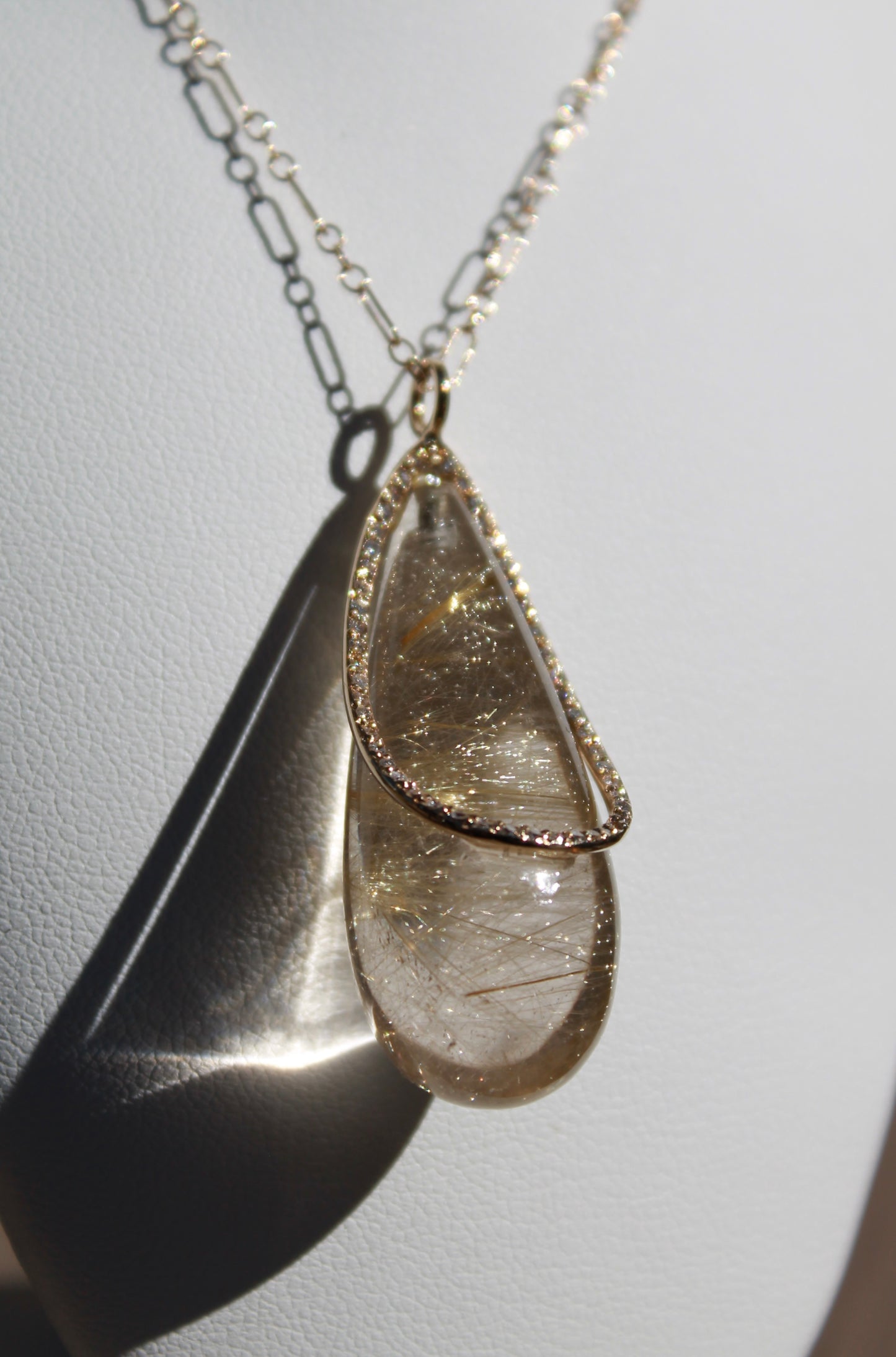 18ky Rutilated Quartz Necklace