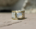 Moonstone Silver & Gold Ring