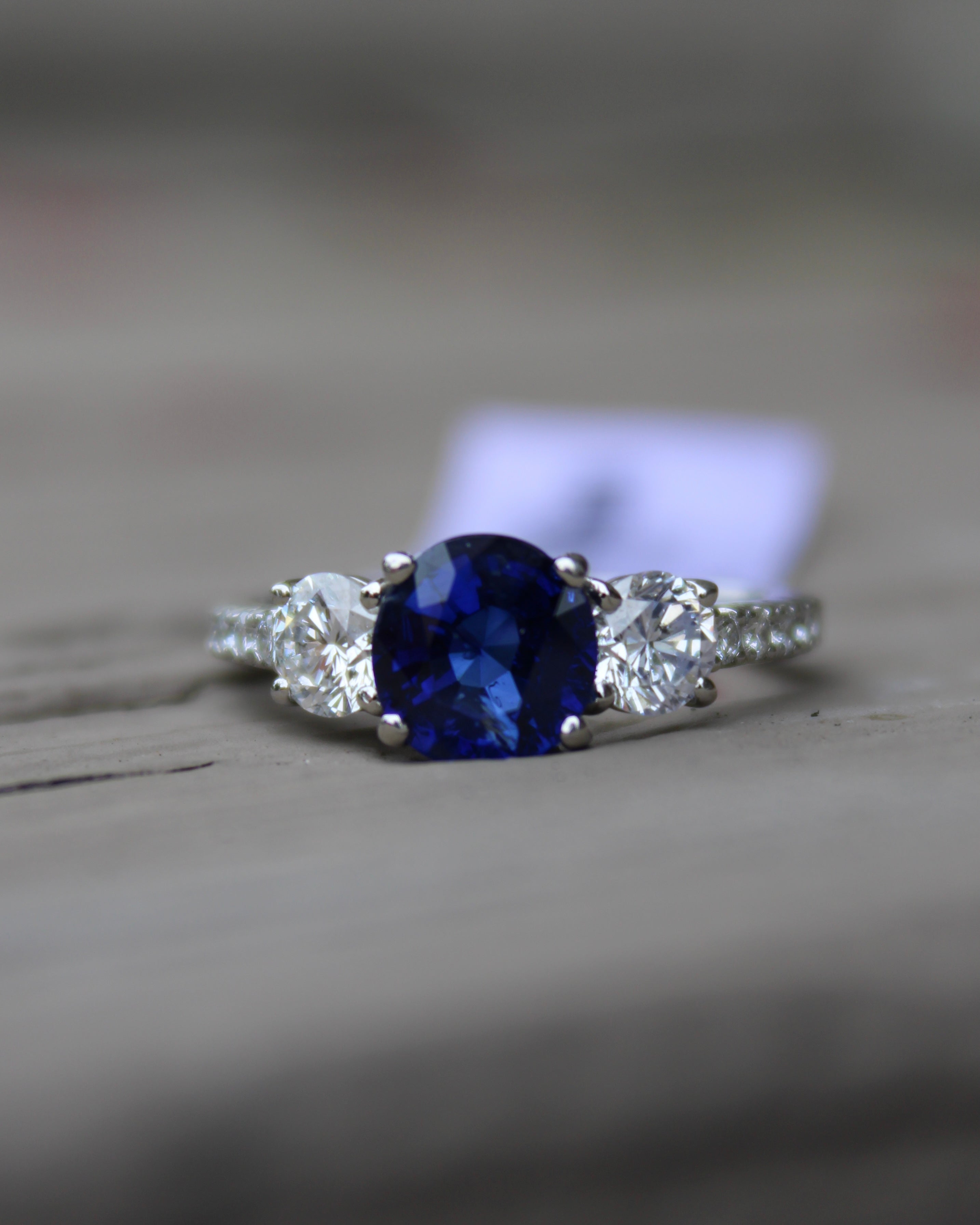 1.62ct Sapphire & Diamond Platinum Ring