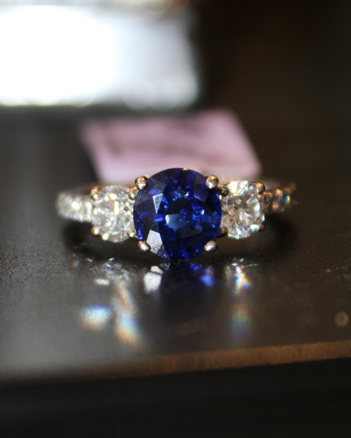 1.62ct Sapphire & Diamond Platinum Ring