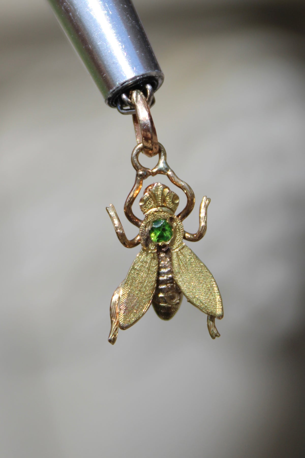 14ky Victorian Demantoid Garnet Bug Pendant