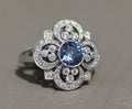 18kwg Diamond & Ceylon Sapphire Ring