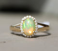 14kyg Opal and Diamond Ring