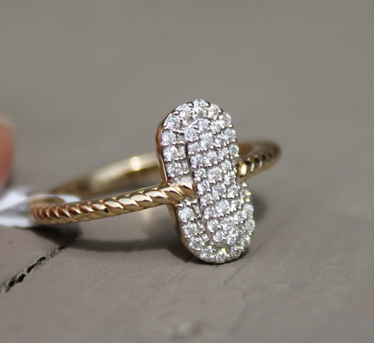 14ky Pave Diamond Rope Ring