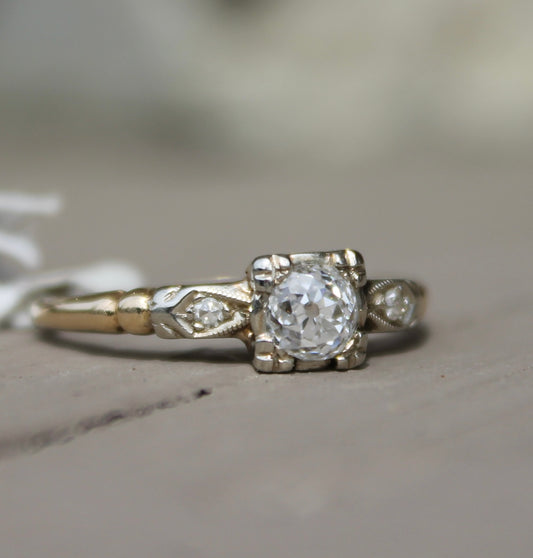 Art Deco 14k Two Tone Ring