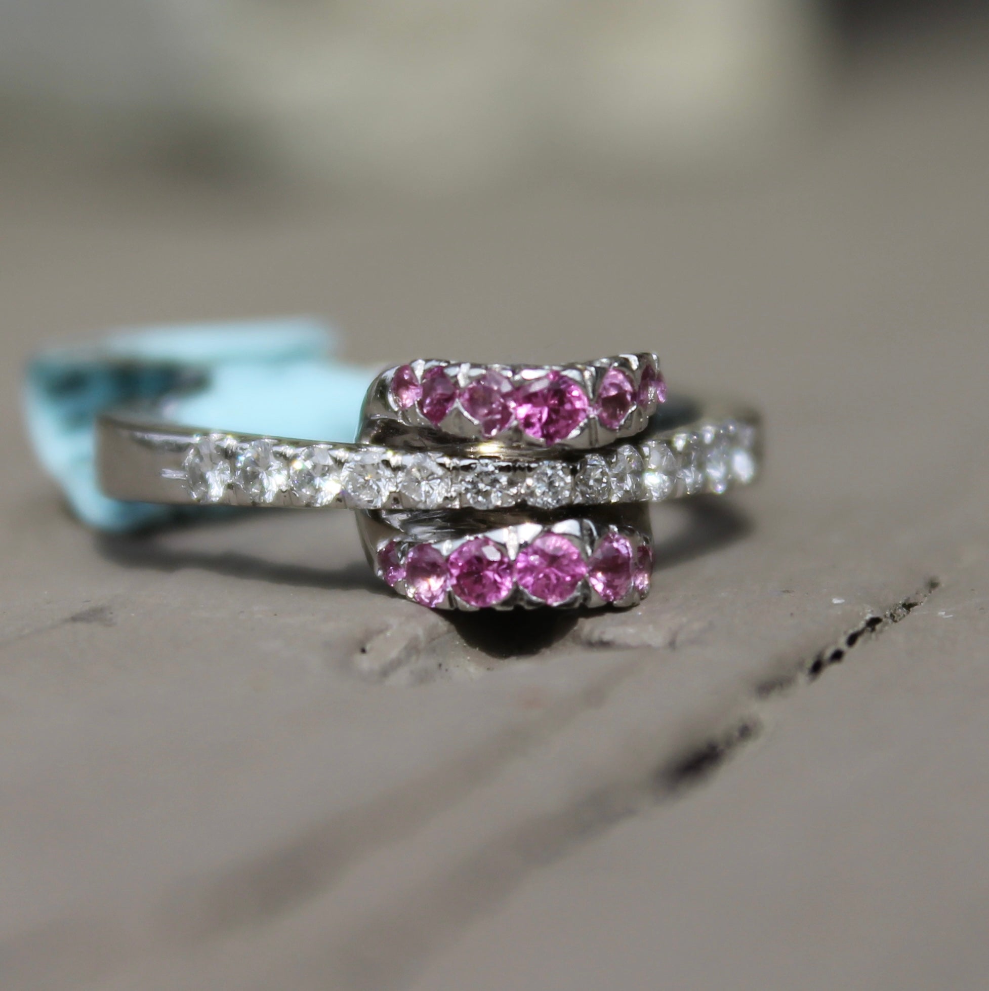 18kwg Pink Sapphire & Diamond Ring