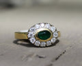 18ktt Emerald & Diamond Ring