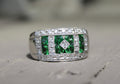 Platinum Tsavorite & Diamond Band