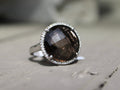 14kwg Smokey Quartz & Diamond Ring