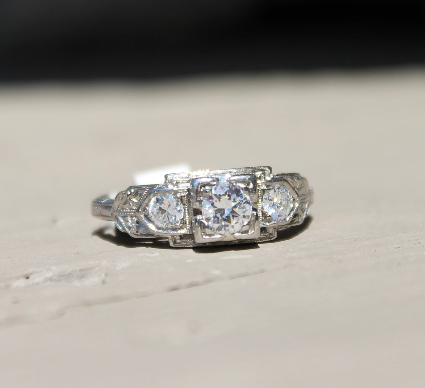 Vintage Platinum Diamond Ring