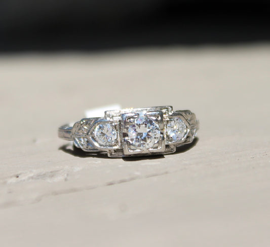 Vintage Platinum Diamond Ring