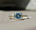 14kyg Asscher Cut Blue Topaz Ring