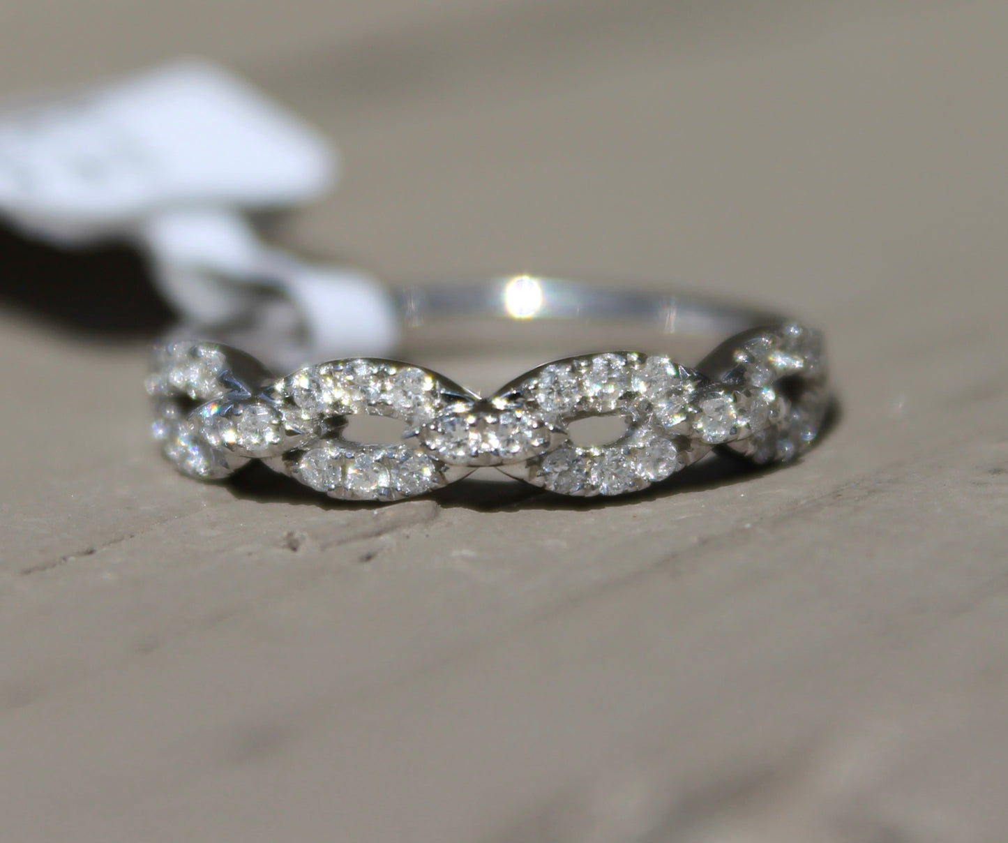 14kwg Braided Diamond Band