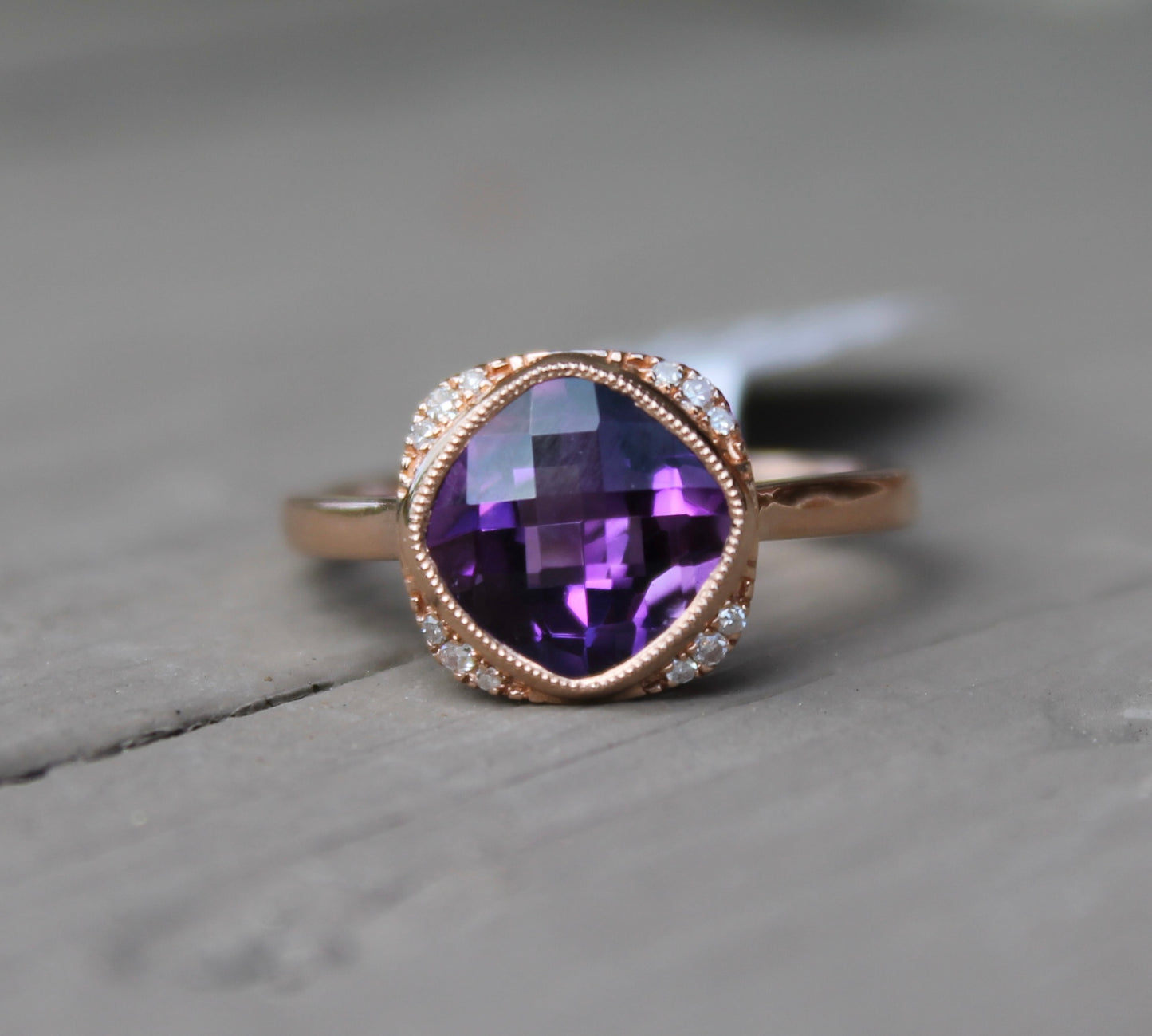 14krg Amethyst & Diamond Ring