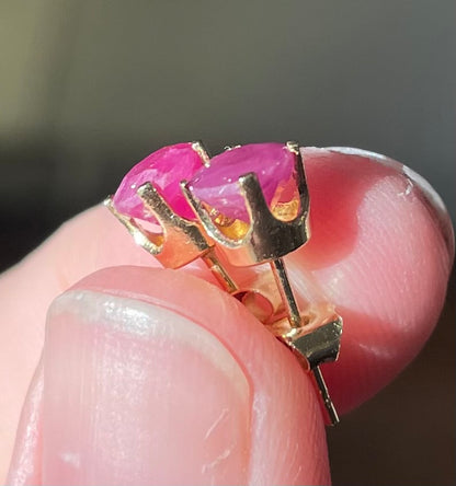 Ruby Studs .6ctw 14ky