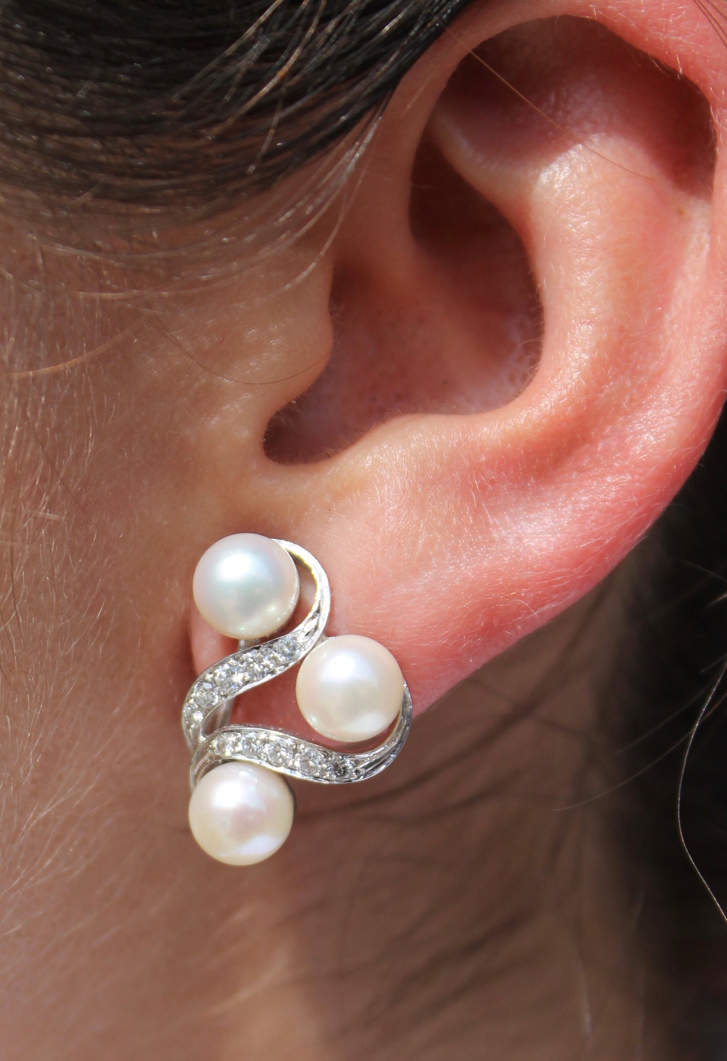 Fine 14kwg Akoya & Diamond Earrings