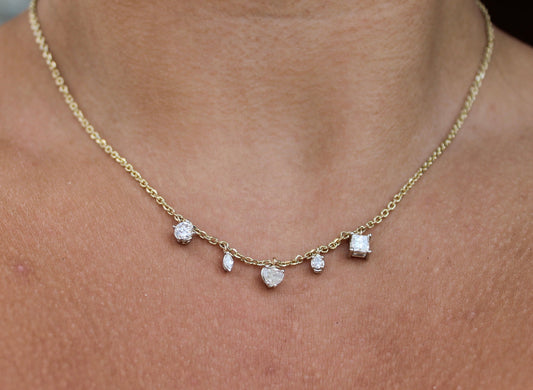 14ktt 1.22ctw Multi-Diamond Necklace