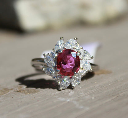 Platinum Ruby Diamond Ring