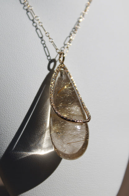 18ky Rutilated Quartz Necklace