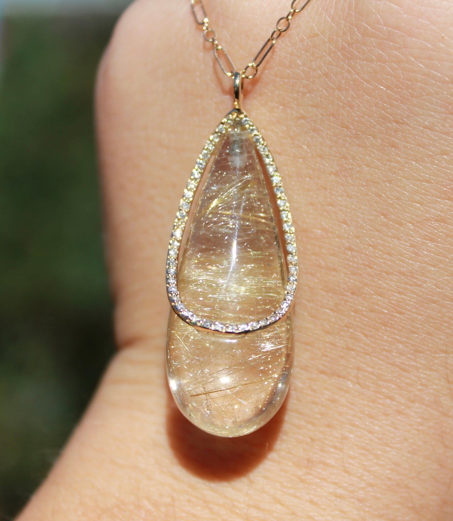 18ky Rutilated Quartz Necklace