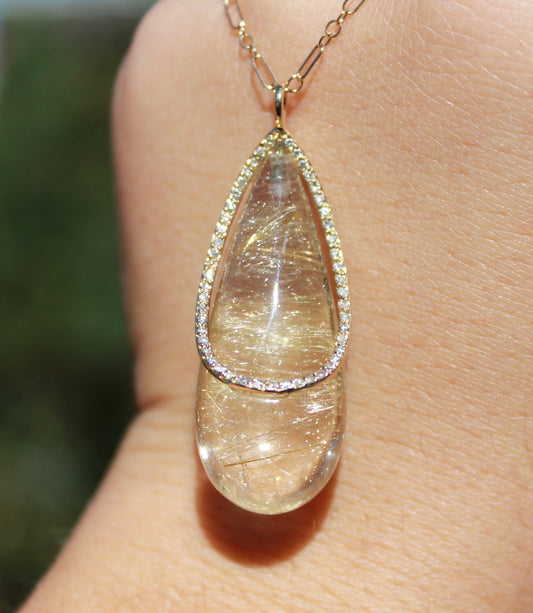 18ky Rutilated Quartz Necklace