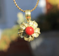 18kyg Coral Flower Pendant