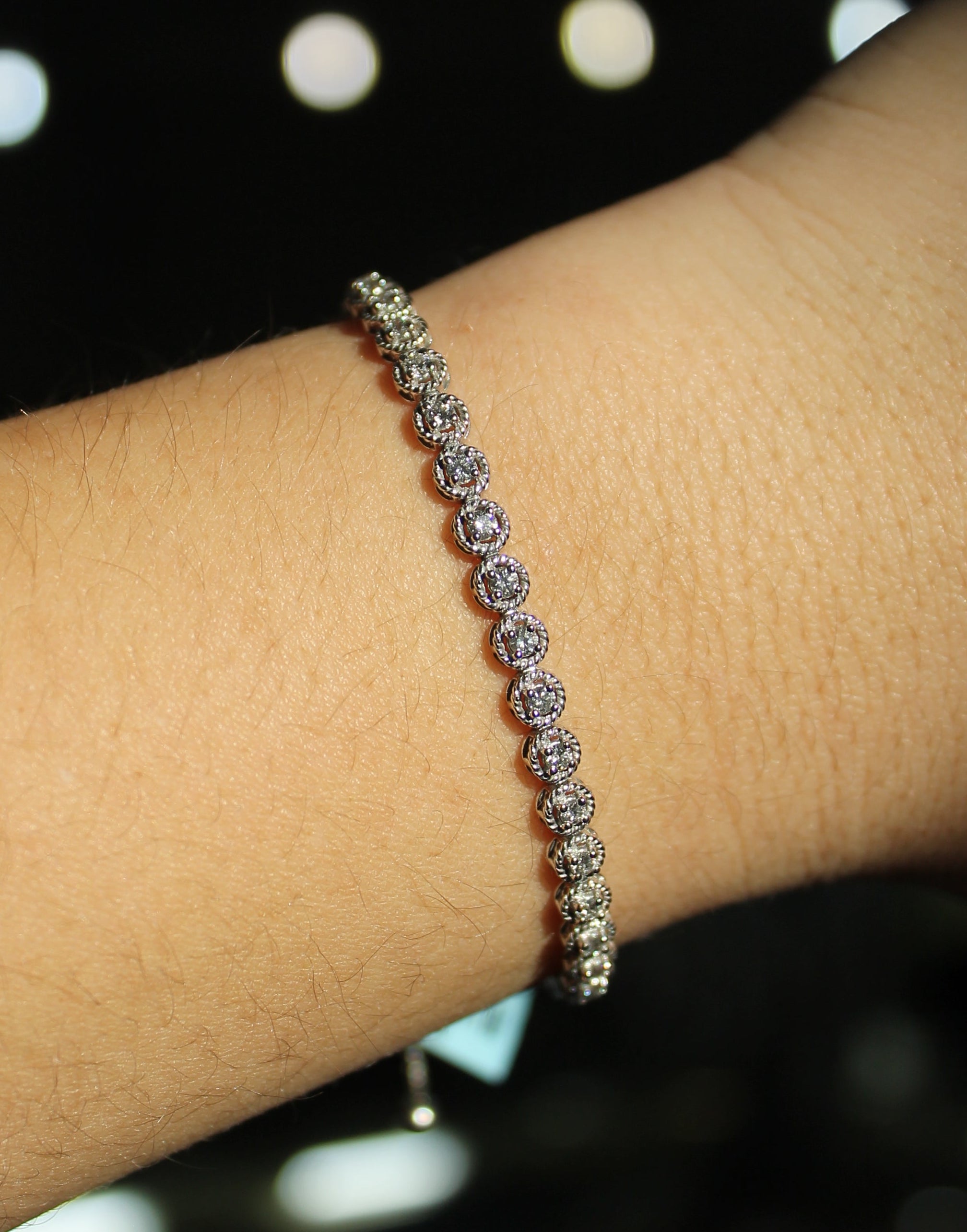 14kwg 1.12ctw Diamond Bolo Bracelet