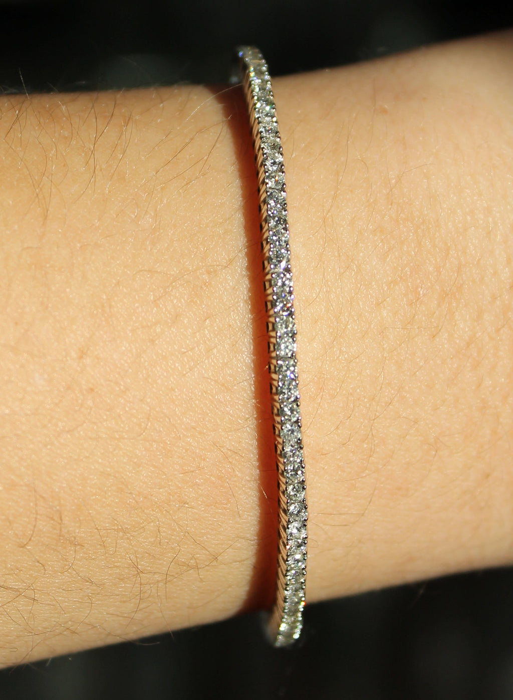 18kw 2.74ctw Diamond Stretch Tennis Bracelet