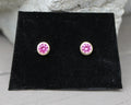 14ky Pink Corundum Bezel Earrings