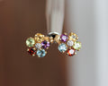 14ky Colored Stone Flower Studs