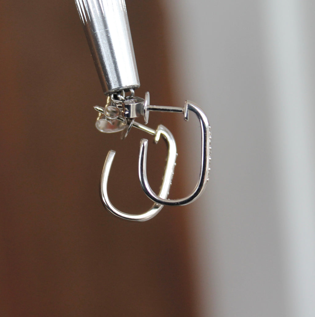 14kw 0.10ctw Diamond J Hoop