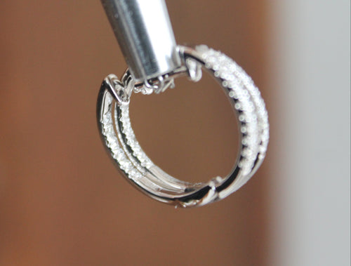 14kwg 0.25ctw Diamond Diamond In/Out Hoops