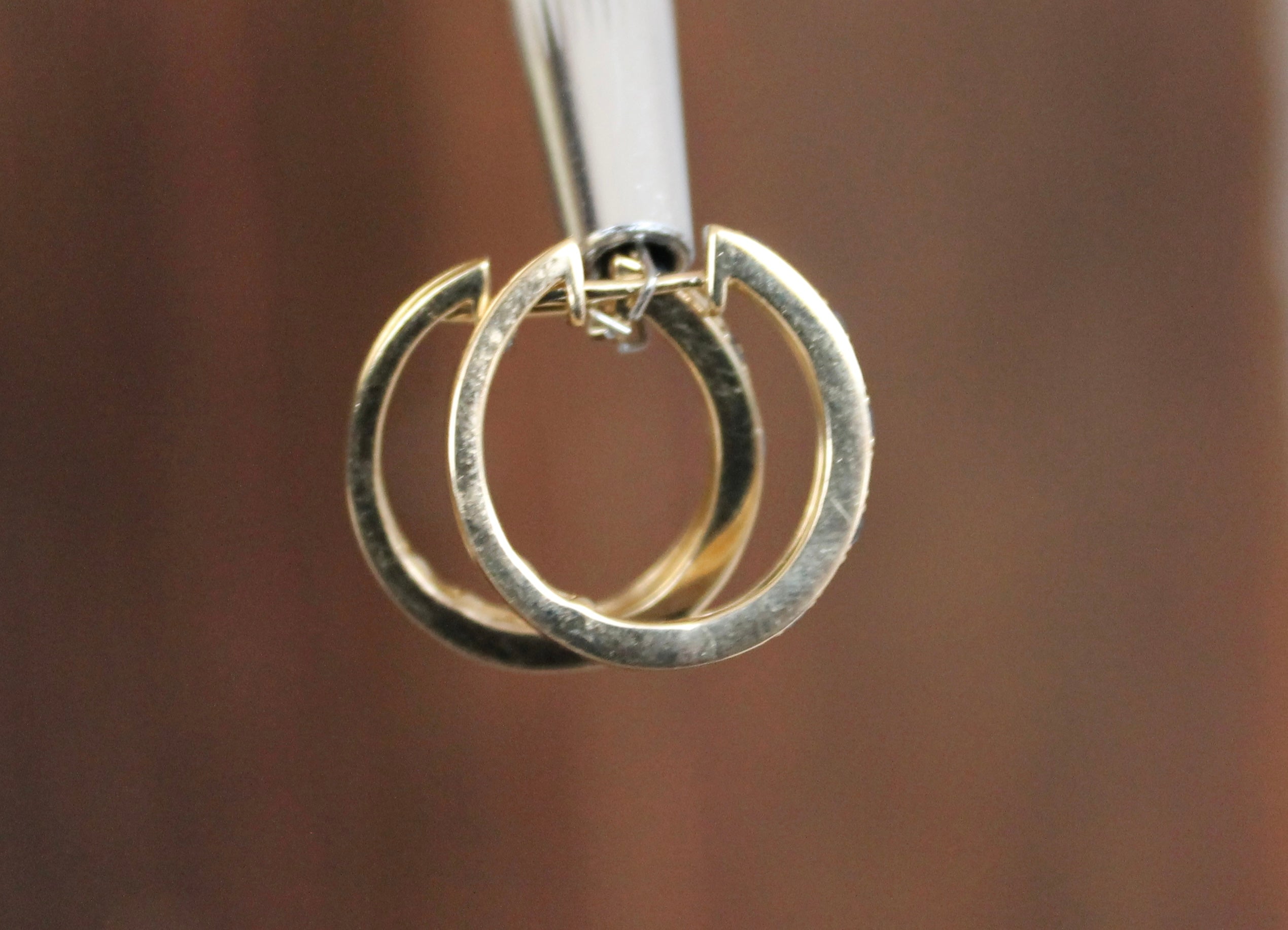 14kyg Sapphire & Diamond Hoops