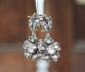 18k Silver Topped Rose Cut Diamond Drop Earrings