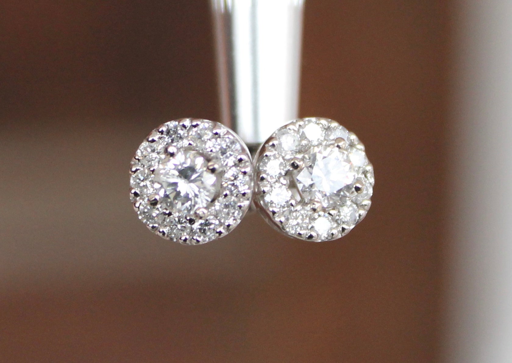 14kwg Halo 1.04ctw Diamond Studs