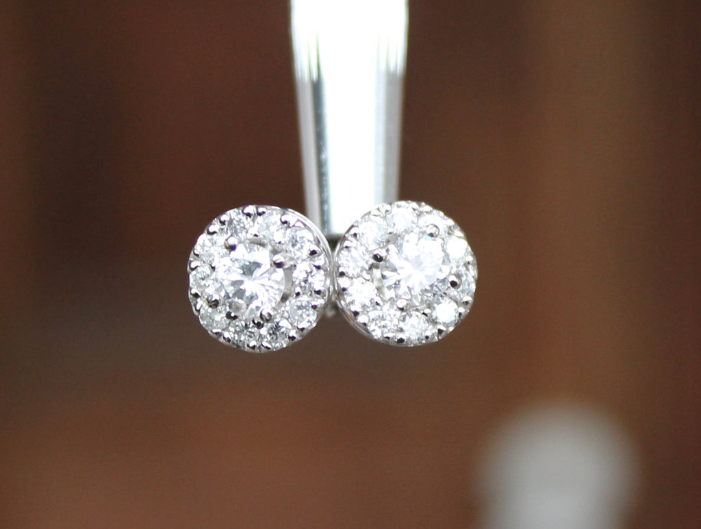 14kwg Halo 1.04ctw Diamond Studs