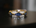 18ky Sapphire & Diamond Band