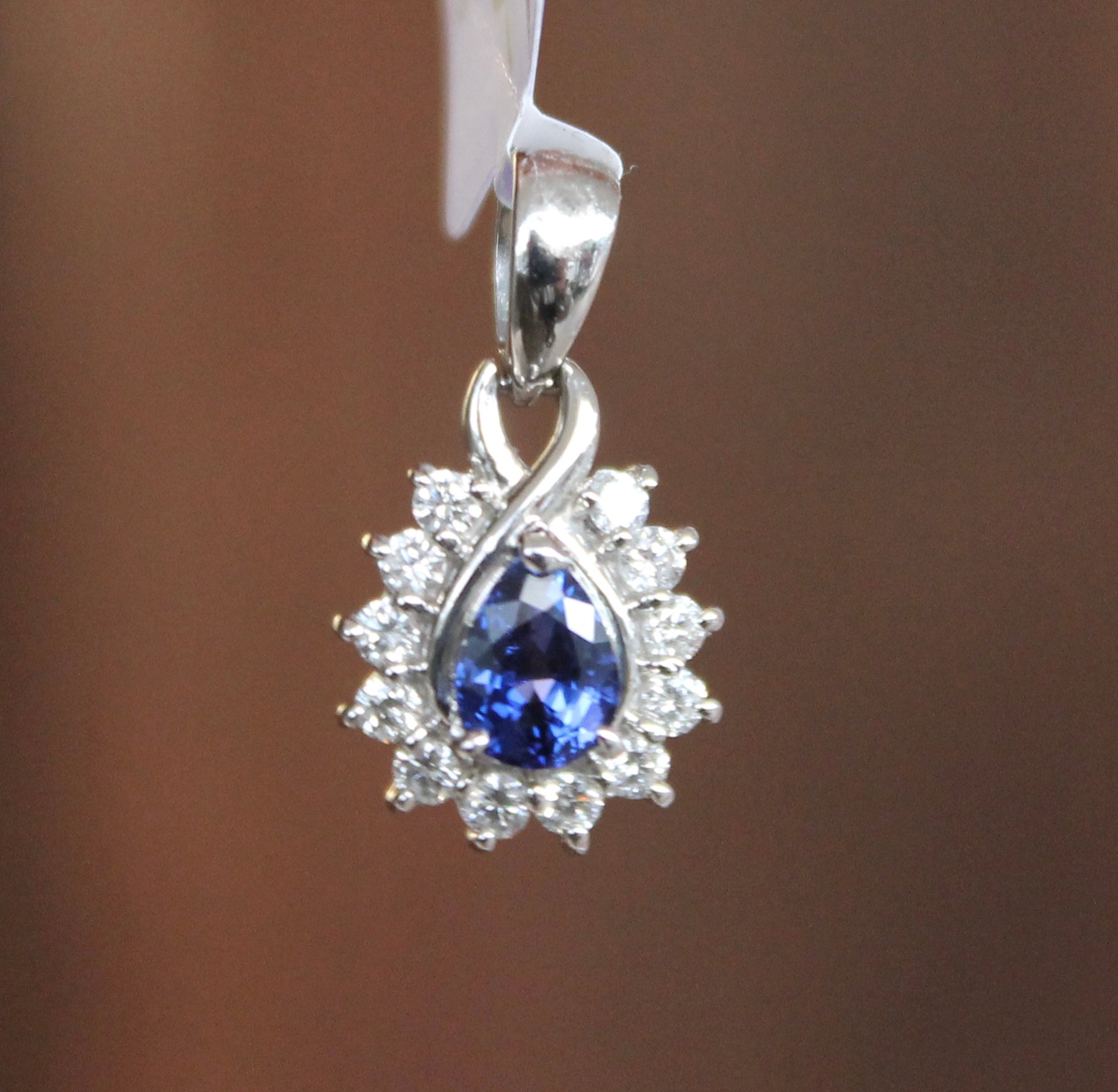 Platinum Sapphire & Diamond Pendant