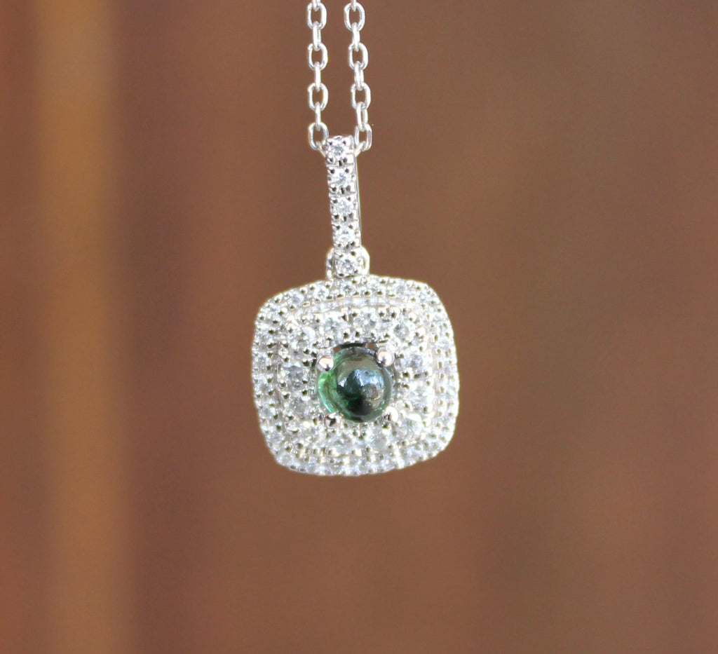 14kwg Tourmaline & Diamond Pendant