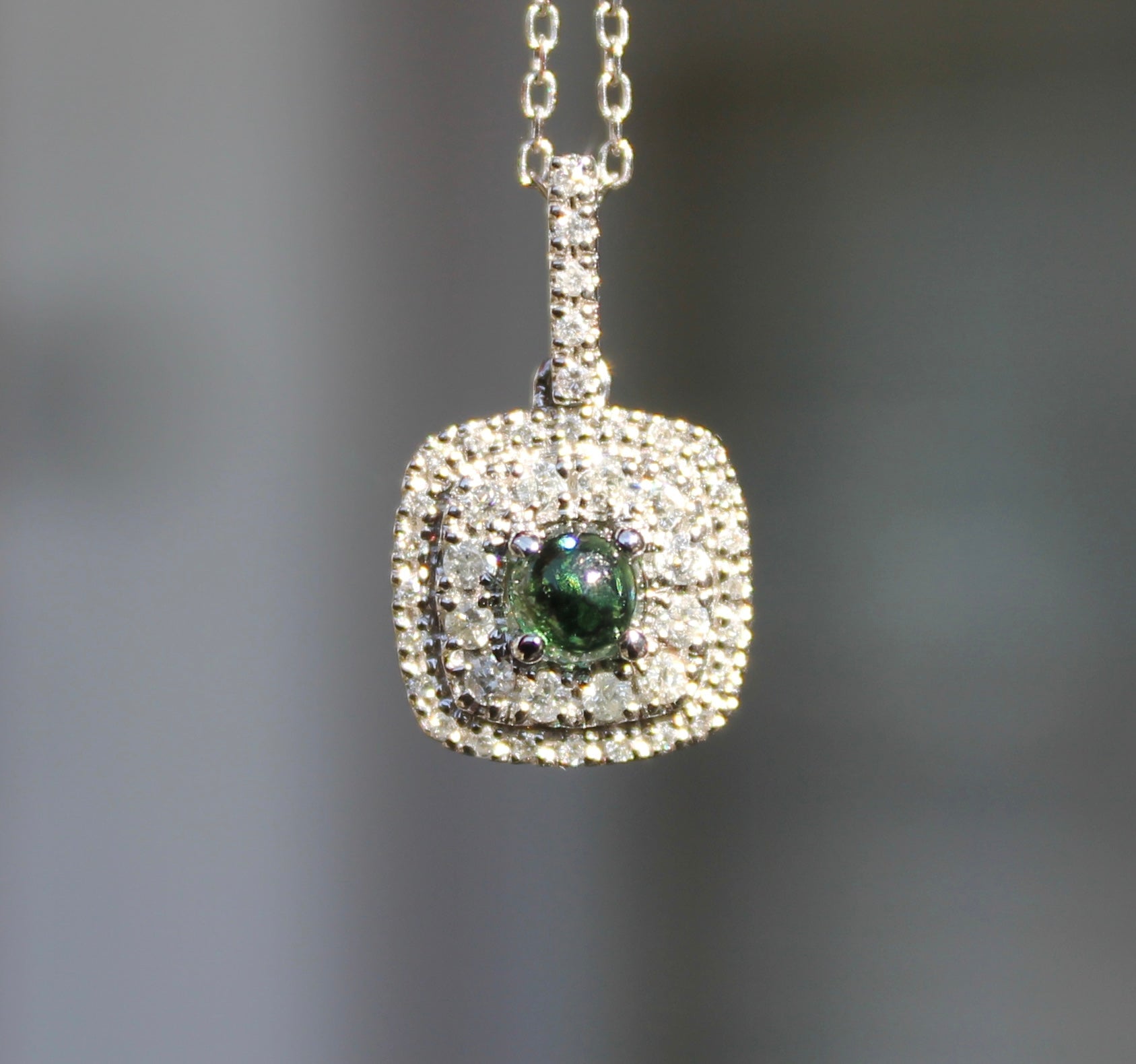 14kwg Tourmaline & Diamond Pendant