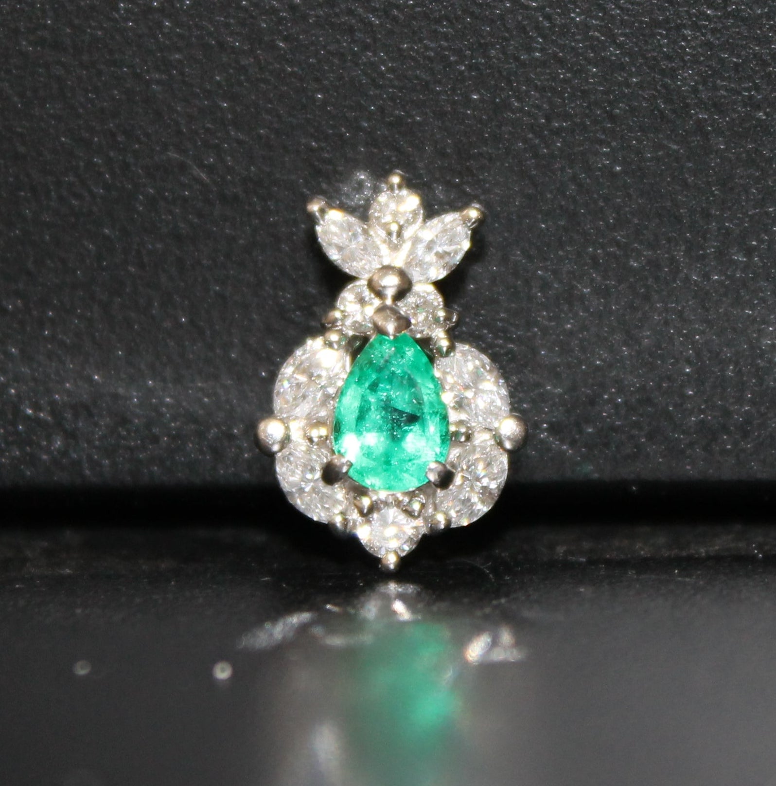 Platinum Emerald & Diamond Pendant