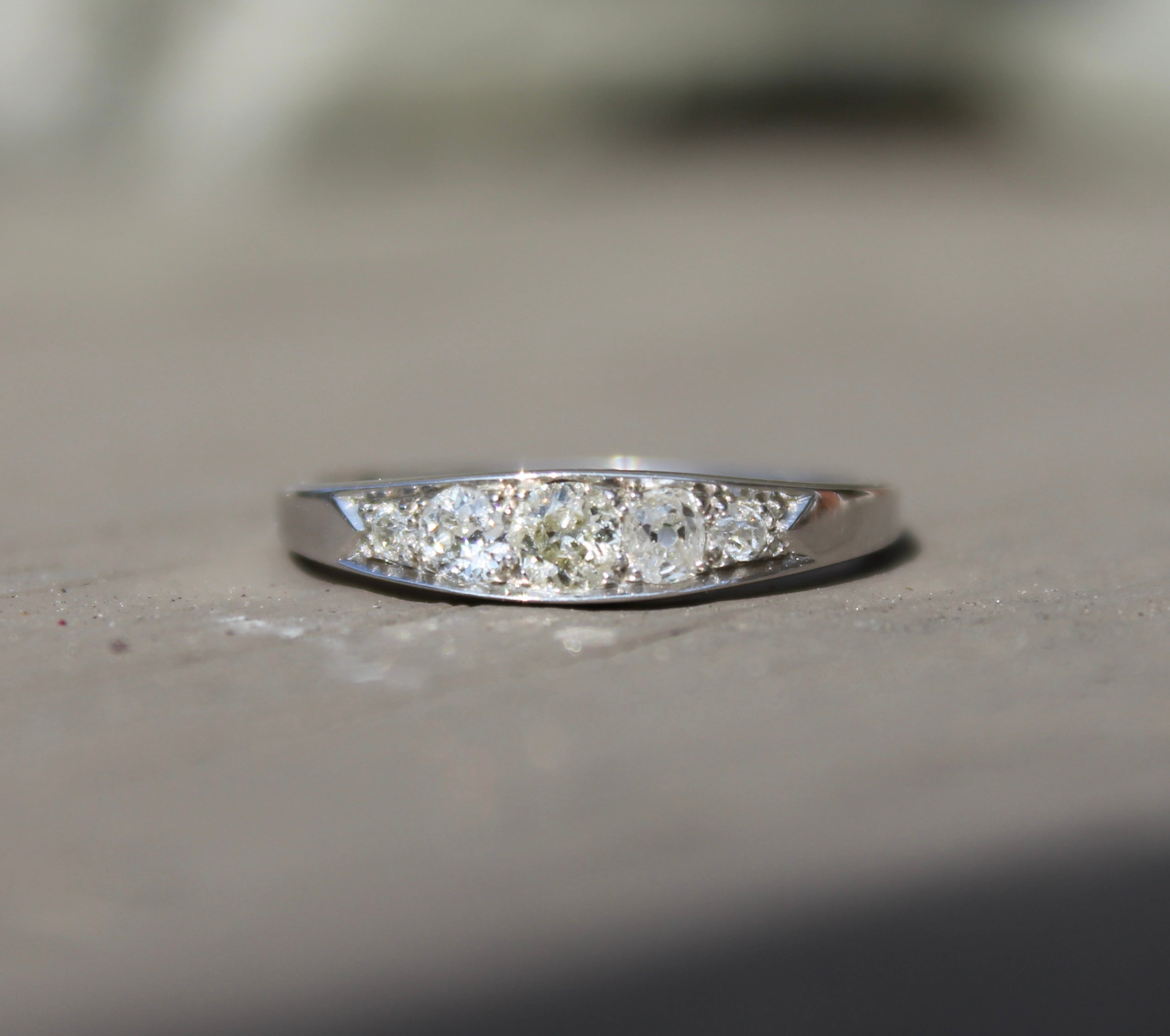 Platinum Antique Diamond Band