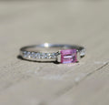 Ring Pink Sapphire .59ctw Diamond .19ctw 14kw