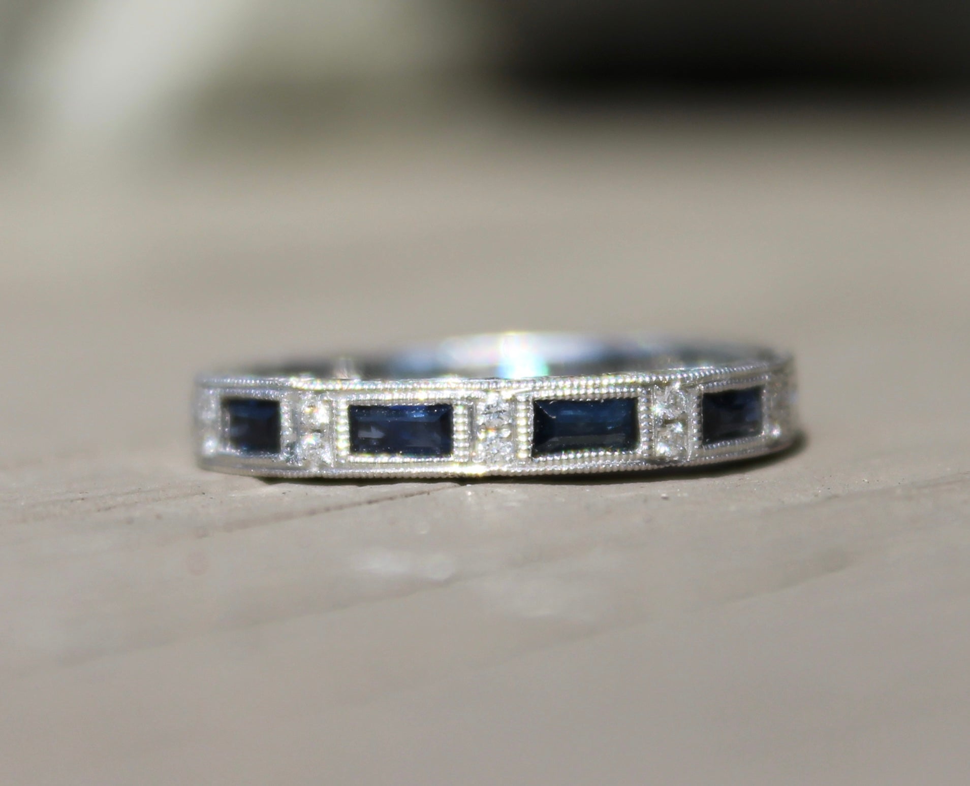 18kw Kirk Kara Sapphire & Diamond Band
