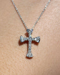 18kw 3/8ctw Cross Necklace