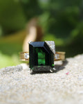 18ky & Platinum Green Tourmaline & Diamond Ring
