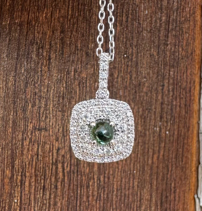 14kwg Tourmaline & Diamond Pendant