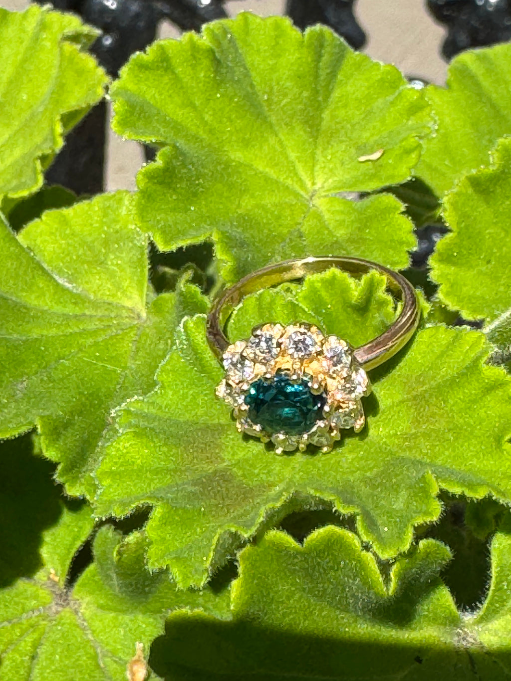 Oval Zircon 2.72ctw & Diamond .64ctw Ring 14kyg